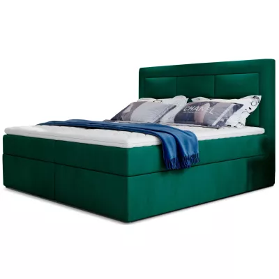 Boxspringová posteľ s úložným priestorom 160x200 TERIVO - zelená