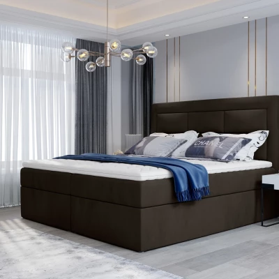 Boxspringová posteľ s úložným priestorom 160x200 TERIVO - tmavo hnedá