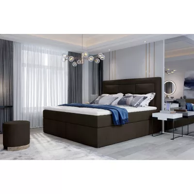 Boxspringová posteľ s úložným priestorom 160x200 TERIVO - tmavo hnedá