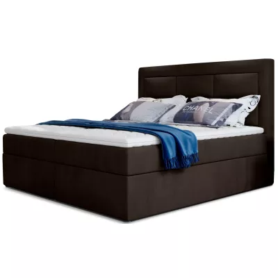Boxspringová posteľ s úložným priestorom 160x200 TERIVO - tmavo hnedá