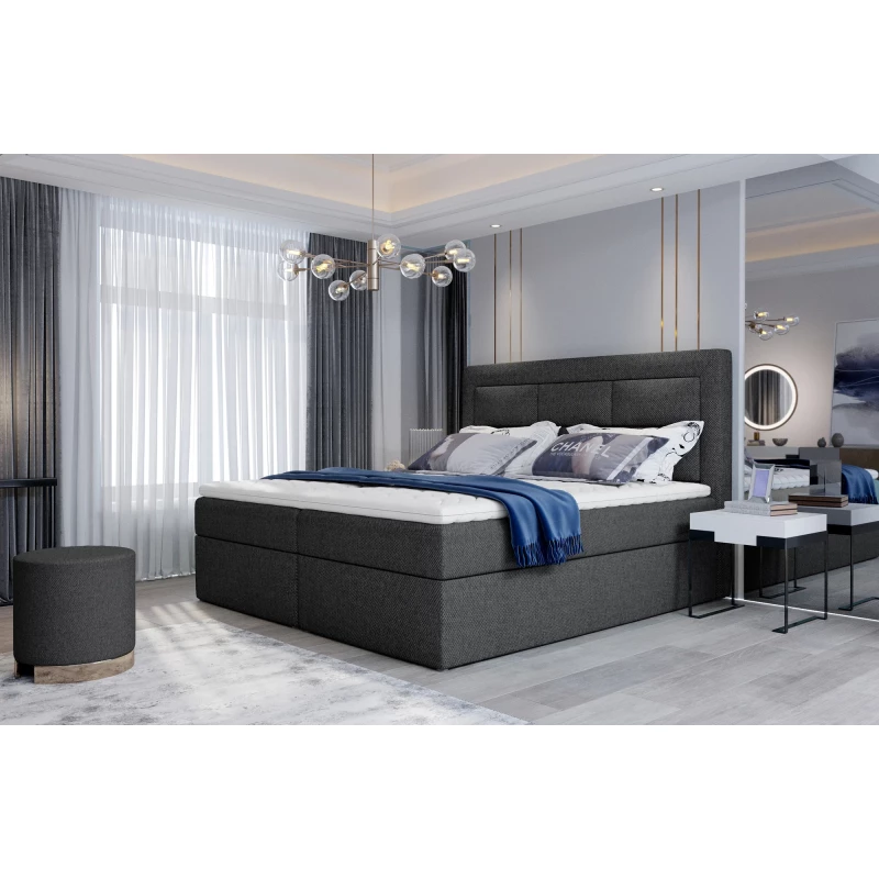 Boxspringová posteľ s úložným priestorom 160x200 TERIVO - antracitová