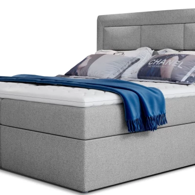 Boxspringová posteľ s úložným priestorom 160x200 TERIVO - svetlo šedá