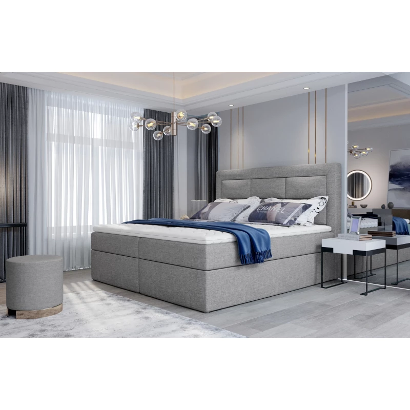 Boxspringová posteľ s úložným priestorom 180x200 TERIVO - šedá