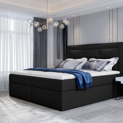 Boxspringová posteľ s úložným priestorom 180x200 TERIVO - čierna 3