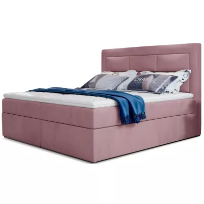 Boxspringová posteľ s úložným priestorom 180x200 TERIVO - ružová