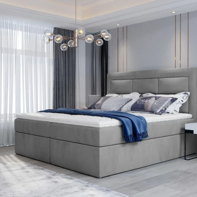 Boxspringová posteľ s úložným priestorom 180x200 TERIVO - popolavá