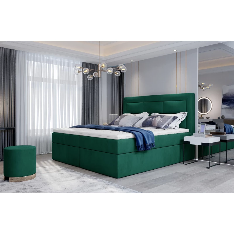 Boxspringová posteľ s úložným priestorom 180x200 TERIVO - zelená