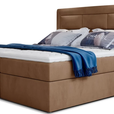 Boxspringová posteľ s úložným priestorom 180x200 TERIVO - svetlo hnedá