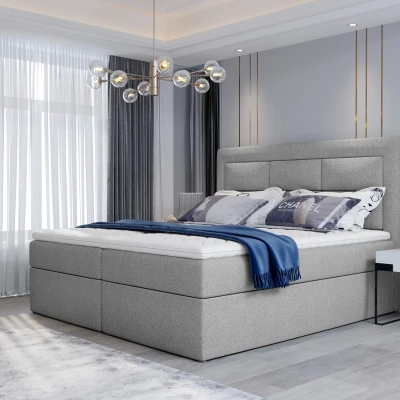 Boxspringová posteľ s úložným priestorom 180x200 TERIVO - svetlo šedá