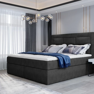 Boxspringová posteľ s úložným priestorom 180x200 TERIVO - čierna 1