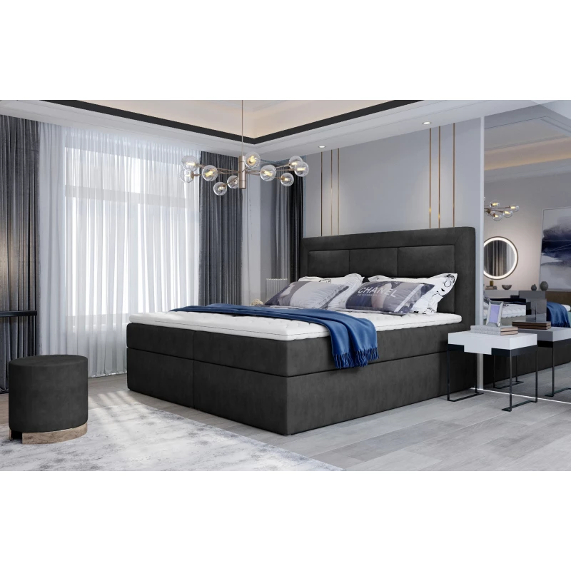 Boxspringová posteľ s úložným priestorom 180x200 TERIVO - čierna 1