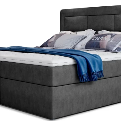 Boxspringová posteľ s úložným priestorom 180x200 TERIVO - tmavo šedá