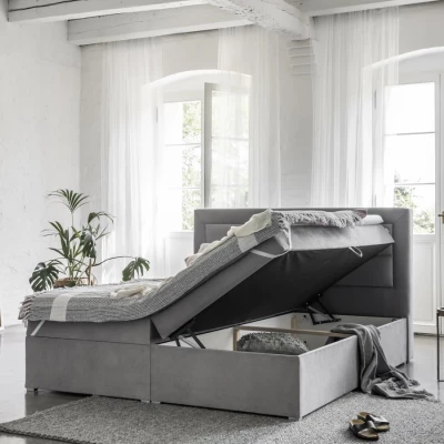Boxspringová posteľ s úložným priestorom 180x200 TERIVO - tmavo šedá