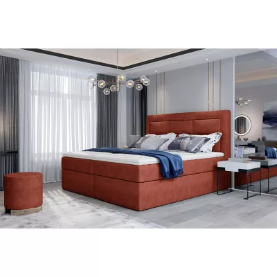 Boxspringová posteľ s úložným priestorom 180x200 TERIVO - červená
