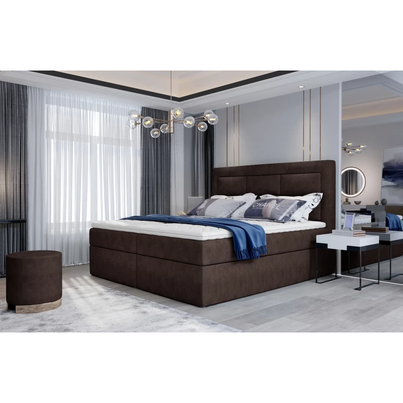 Boxspringová posteľ s úložným priestorom 180x200 TERIVO - hnedá