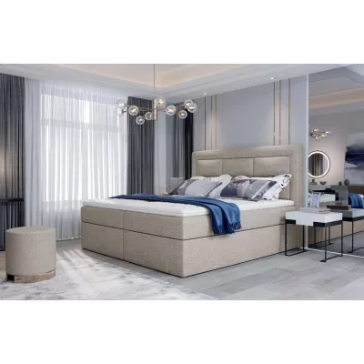 Boxspringová posteľ s úložným priestorom 180x200 TERIVO - svetlo béžová