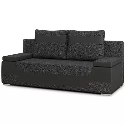 Trojmiestna pohovka ISMERIE - tmavo šedá / čierna eko koža