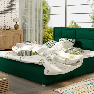 Manželská čalúnená posteľ 140x200 LUXERIO 1 - zelená