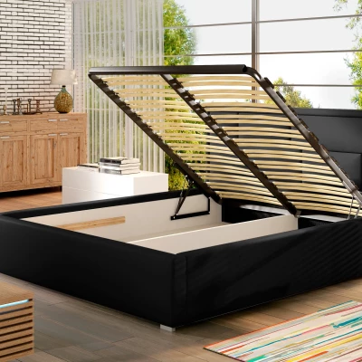 Manželská čalúnená posteľ 200x200 LUXERIO 2 - béžová eko koža