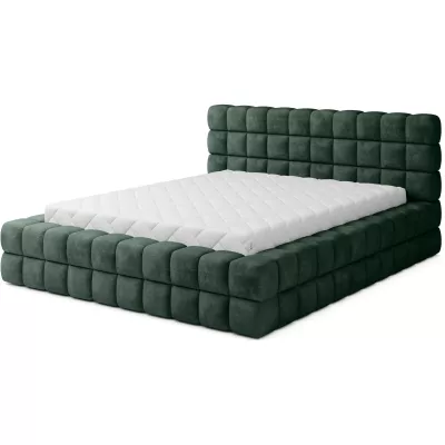 Čalúnená posteľ s úložným priestorom 140x200 DELVIRO - tmavo zelená