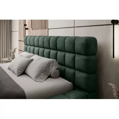 Čalúnená posteľ s úložným priestorom 140x200 DELVIRO - tmavo zelená