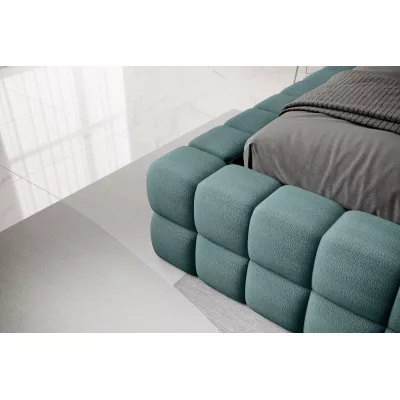 Čalúnená posteľ s úložným priestorom 140x200 DELVIRO - fľaškovo zelená