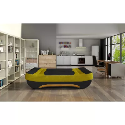 Rozkladací dvojsedák FAELINA - čierny / žltý