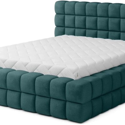 Čalúnená posteľ s úložným priestorom 160x200 DELVIRO - fľaškovo zelená