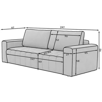 Pohovka s úložným priestorom ILANIS - modrá