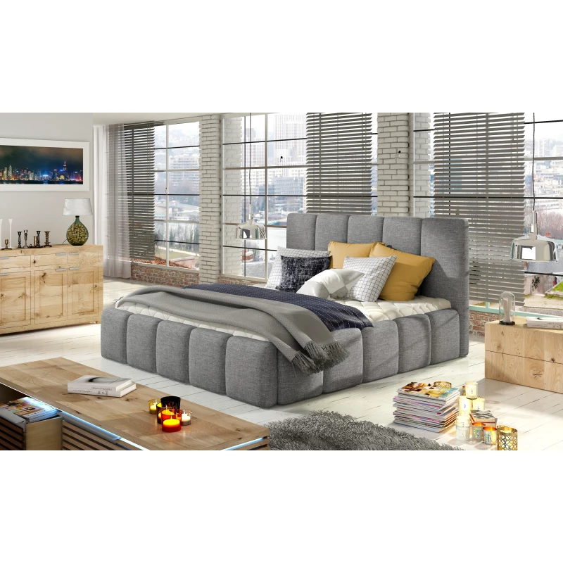 Čalúnená posteľ 140x200 DOLVERO 4 - popolavá