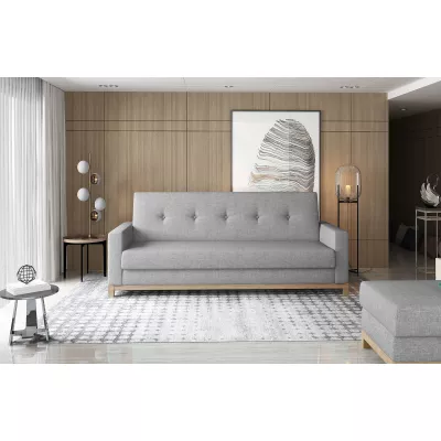 Trojmiestna pohovka s úložným priestorom ZIVENA - popolavá / buk
