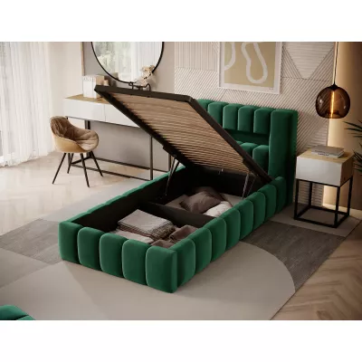 Jednolôžková čalúnená posteľ 90x200 VEMIO 2 - zelená