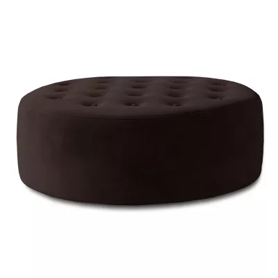 Okrúhly taburet ZAYN - tmavo hnedý
