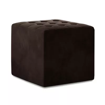 Taburet kocka DARIAN - tmavo hnedý