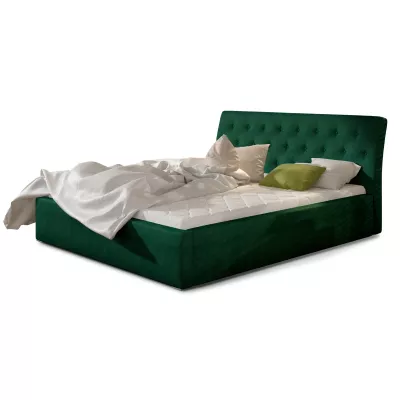 Čalúnená posteľ 160x200 NEPHELE 1 - tmavo zelená