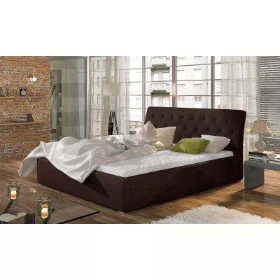 Čalúnená posteľ 160x200 NEPHELE 1 - tmavo hnedá
