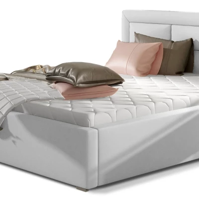 Čalúnená posteľ 140x200 SLEEPORA 2 - biela eko koža