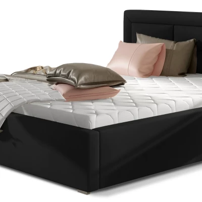 Čalúnená posteľ 140x200 SLEEPORA 2 - čierna eko koža