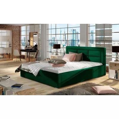 Čalúnená posteľ 160x200 SLEEPORA 1 - fľaškovo zelená