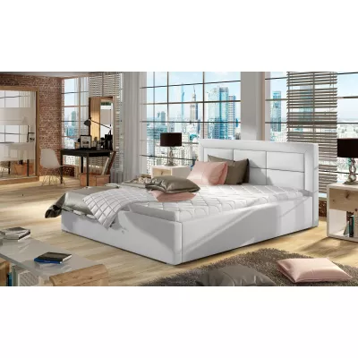 Čalúnená posteľ 160x200 SLEEPORA 1 - biela eko koža