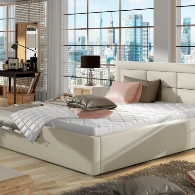 Čalúnená posteľ 180x200 SLEEPORA 2 - svetlo béžová eko koža