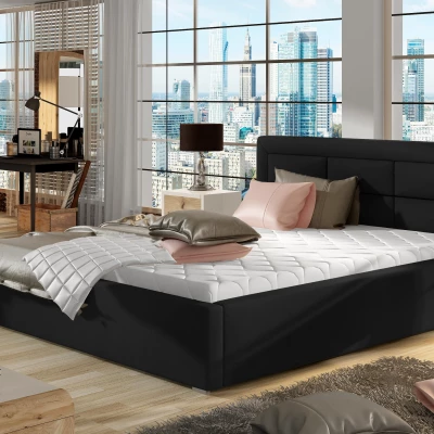 Čalúnená posteľ 200x200 SLEEPORA 1 - čierna eko koža