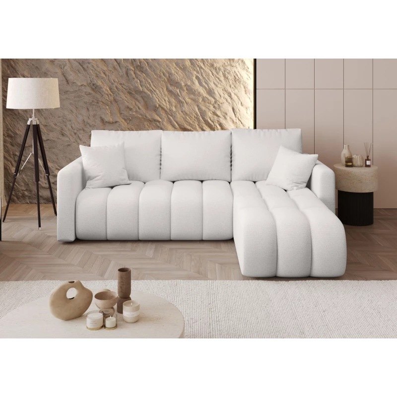 Rohová sedacia súprava AMARYN - biela, pravý roh