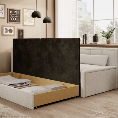 Rozkladacia váľanda s úložným priestorom 75x200 SLORA - biela, ľavé prevedenie