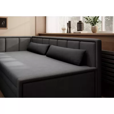 Rozkladacia váľanda s úložným priestorom 75x200 SLORA - tmavo šedá / čierna, ľavé prevedenie