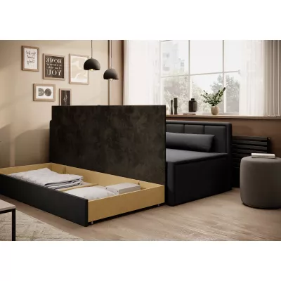 Rozkladacia váľanda s úložným priestorom 75x200 SLORA - tmavo šedá / čierna, ľavé prevedenie