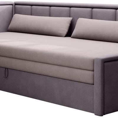 Rozkladacia váľanda s úložným priestorom 75x200 SLORA - ružová / svetlo fialová, ľavé prevedenie