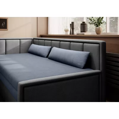 Rozkladacia váľanda s úložným priestorom 75x200 SLORA - modrá / šedá, ľavé prevedenie