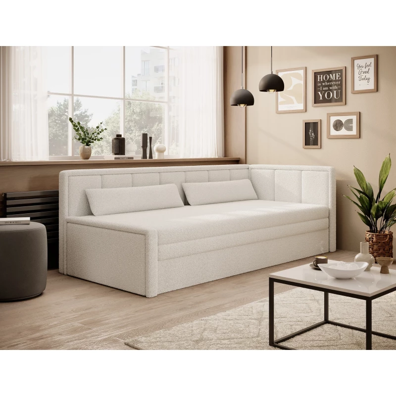 Rozkladacia váľanda s úložným priestorom 75x200 SLORA - biela, pravé prevedenie