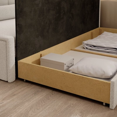 Rozkladacia váľanda s úložným priestorom 75x200 SLORA - biela, pravé prevedenie